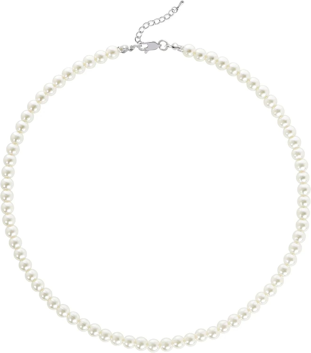 BABEYOND Round Imitation Pearl Necklace Wedding Pearl Necklace for Brides