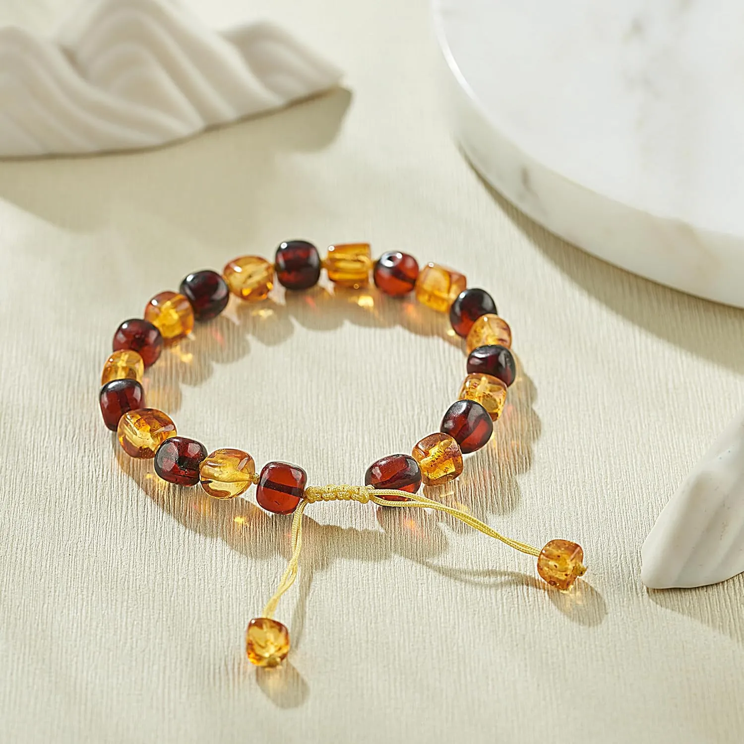 Baltic Amber raw Bracelet Gift Set -100% Certified and Authentic Premium Quality Raw Baltic Amber-True amber stone bead