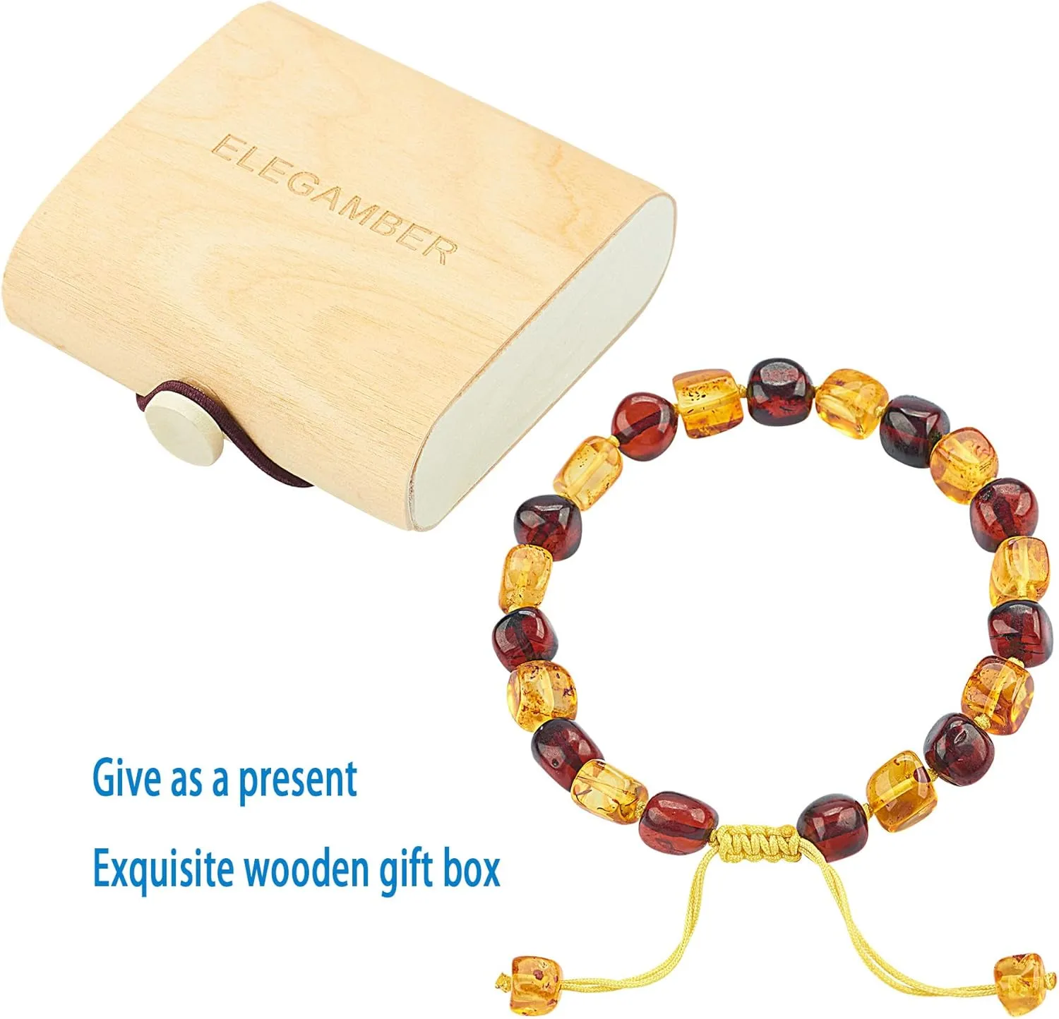 Baltic Amber raw Bracelet Gift Set -100% Certified and Authentic Premium Quality Raw Baltic Amber-True amber stone bead