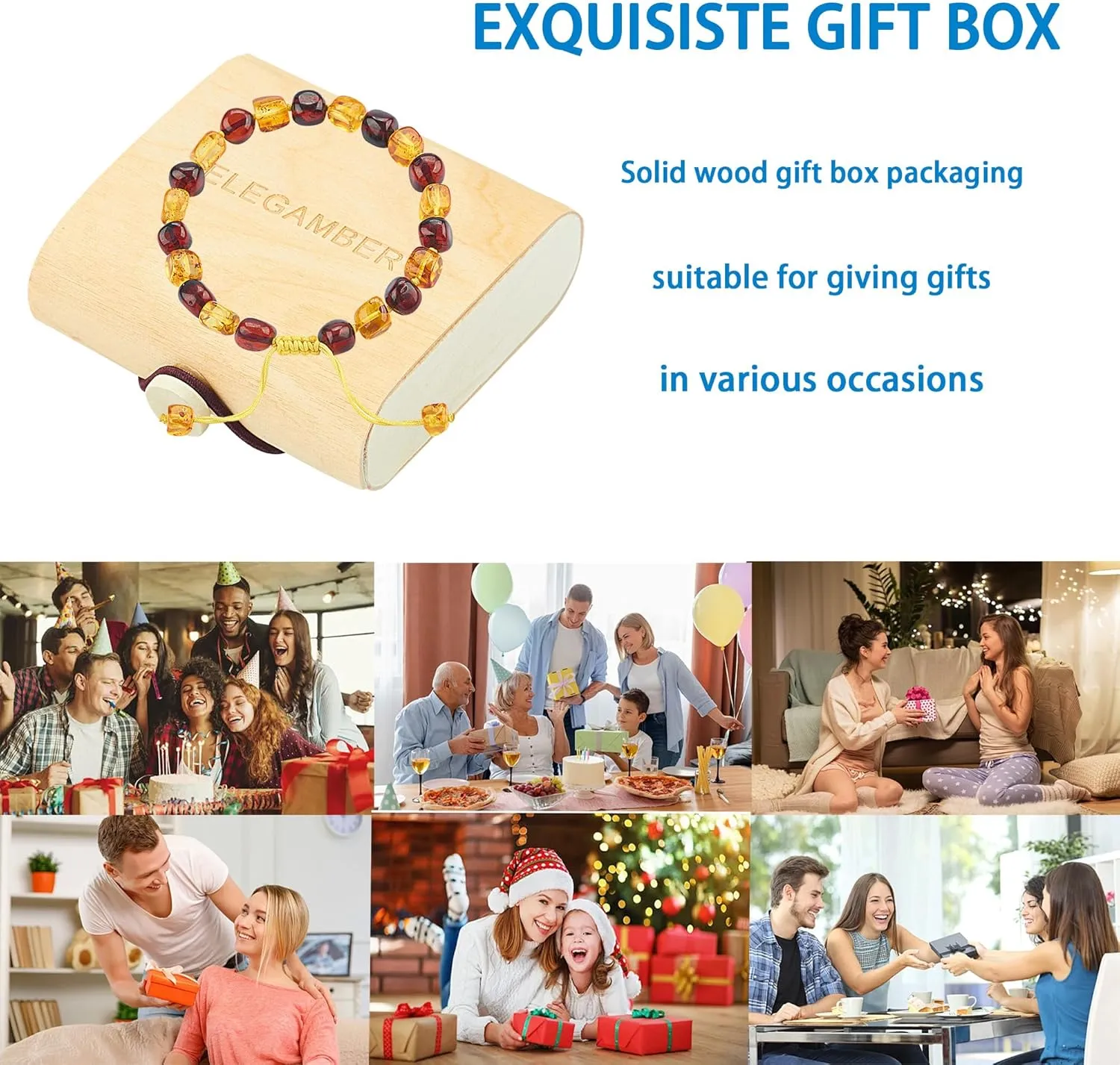 Baltic Amber raw Bracelet Gift Set -100% Certified and Authentic Premium Quality Raw Baltic Amber-True amber stone bead