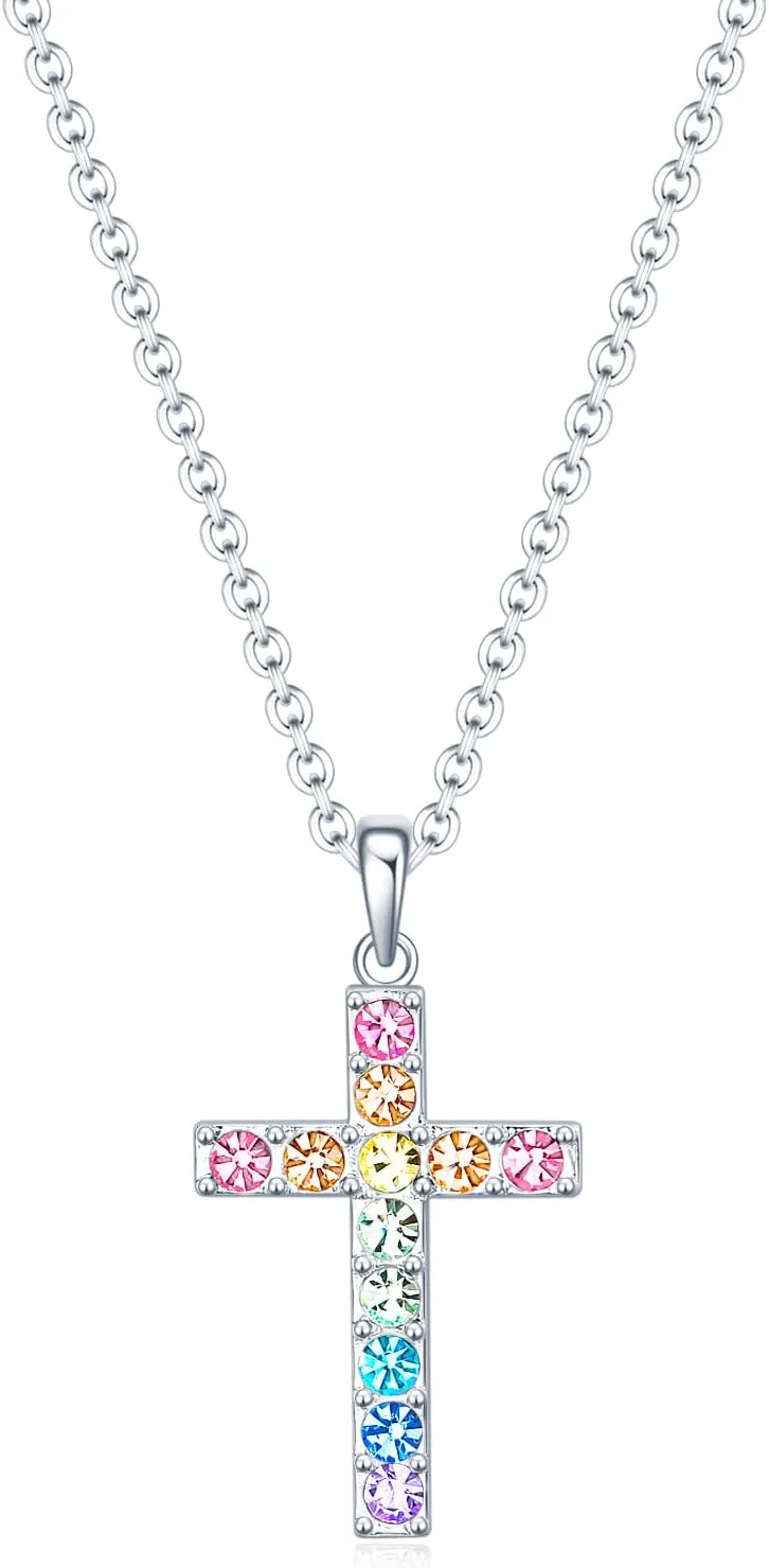 Baptism Cross Necklace for Women,First Communion Gold Cross Necklaces Jewelry Gifts for Women