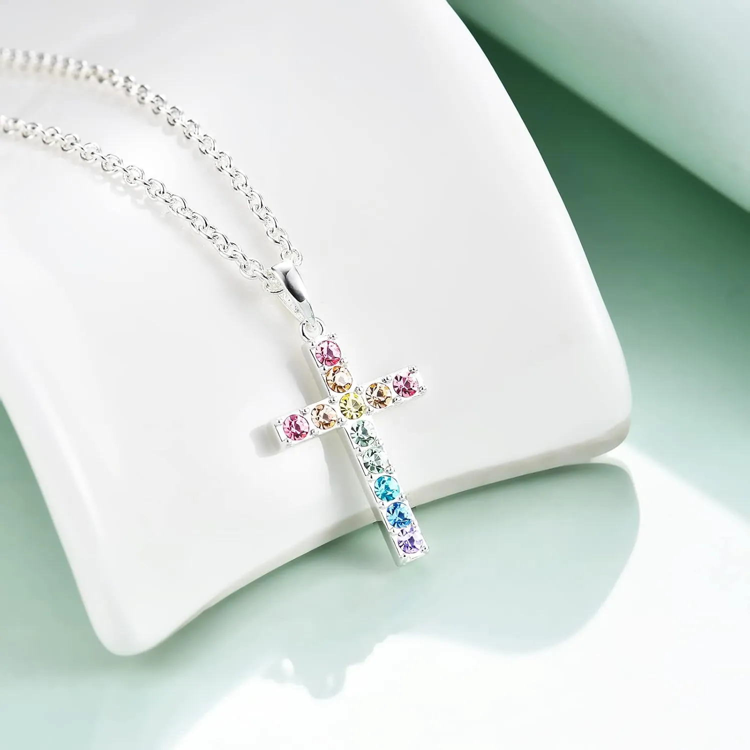 Baptism Cross Necklace for Women,First Communion Gold Cross Necklaces Jewelry Gifts for Women