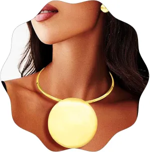 Barode African Choker Necklace Jewelry Sets Gold Round Statement Necklaces Earrings for Women