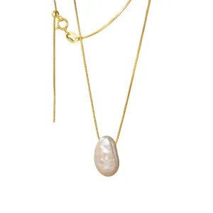 Baroque Pearl Necklace for Women Irregular Pearl Necklace Pendant mother of pearl necklace Gold Vintage Pearl Handmade Jewelry Gift for wedding Birthday Gifts for Women Girls