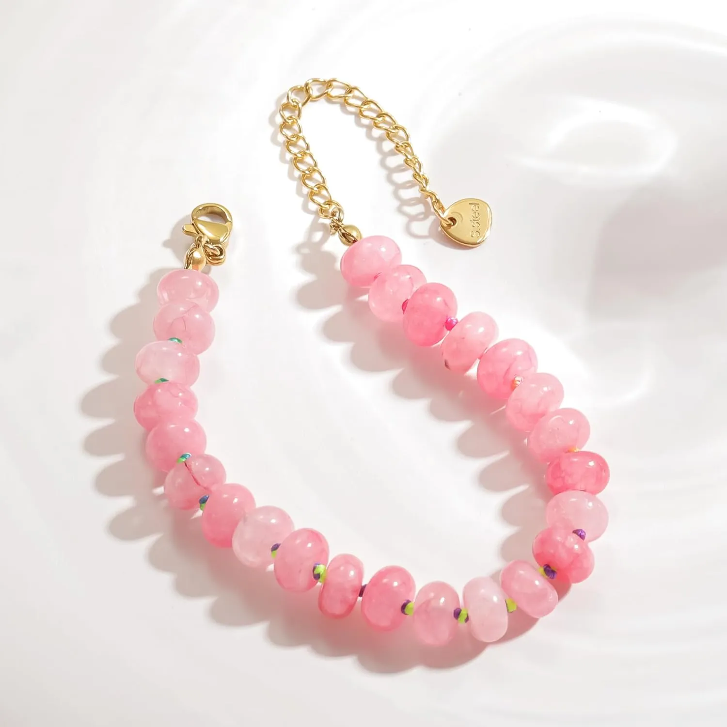 Beaded Necklace for Women, Colorful Boho Bead Choker Necklace Natural Stone Surfer Beach Necklace