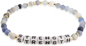 Beaded Stretch Bracelets for Women, Stackable Gold Aquamarine Stone Bead Ball Bracelet