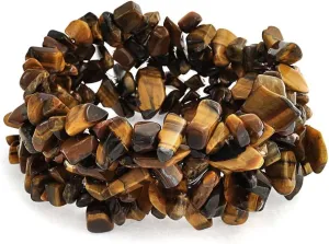 Big Chunky Multi Colors Crystal Purple Brown Tiger Eye Amethyst Pink Quartz Black Onyx Blue Lapis Green Pink Quartz Blue Red Turquoise Gemstone Chips Cluster Statement Wide Bracelet For Women