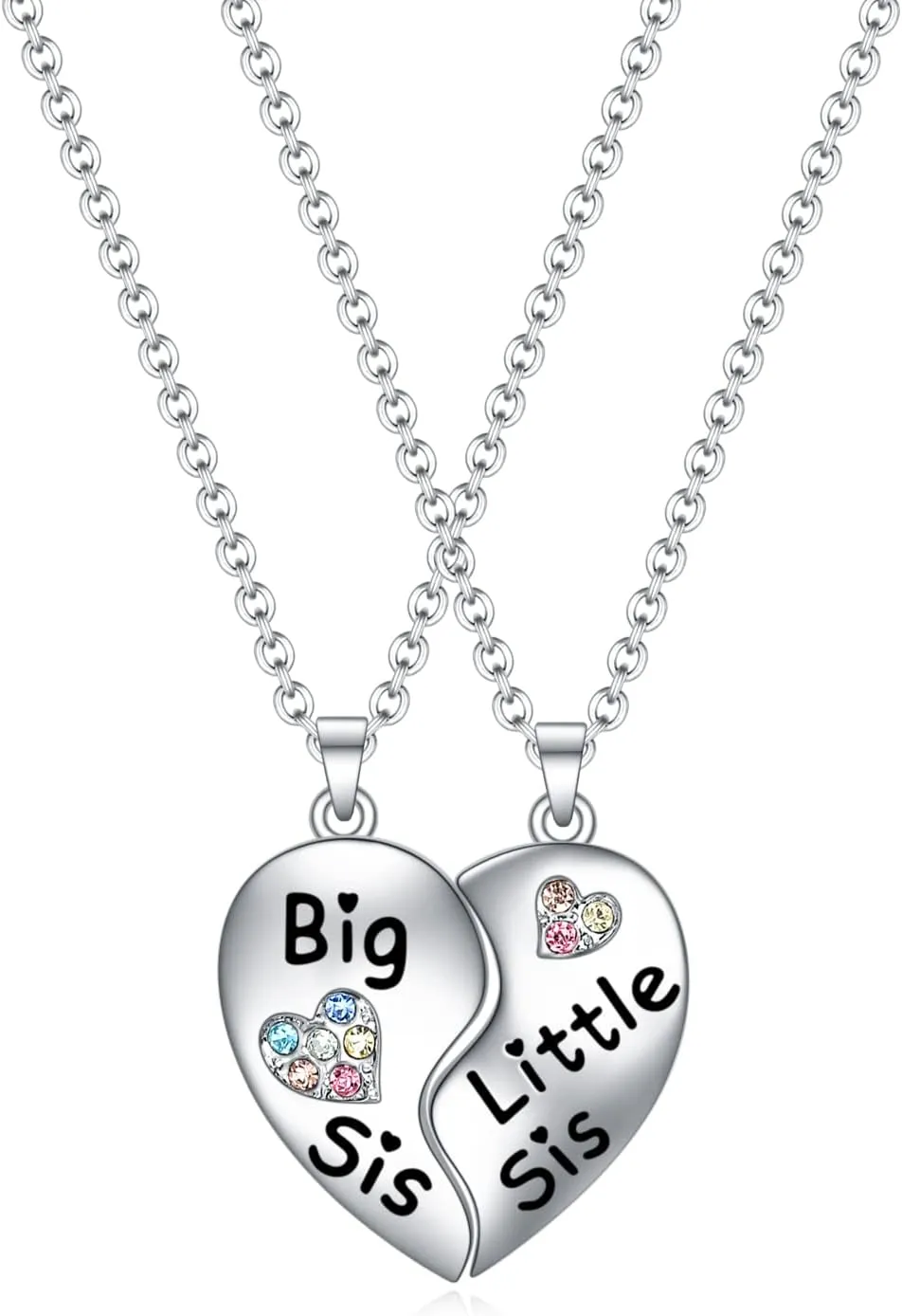 Big Sister Gifts for Girls, Big Little Sister BFF Friendship Necklaces Jewelry for 2