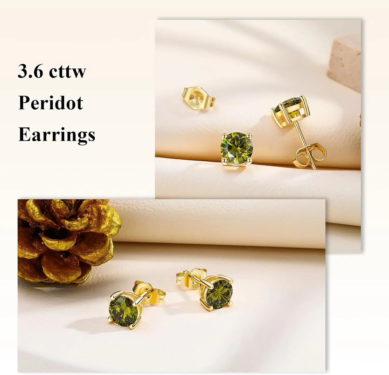 Birthstone Earrings 925 Sterling Silver Hypoallergenic Dainty Small 5mm 6.5mm Round Cut Cubic Zirconia Moissanite Gemstone Fine Earrings. 1 Pair, Send Gift Box