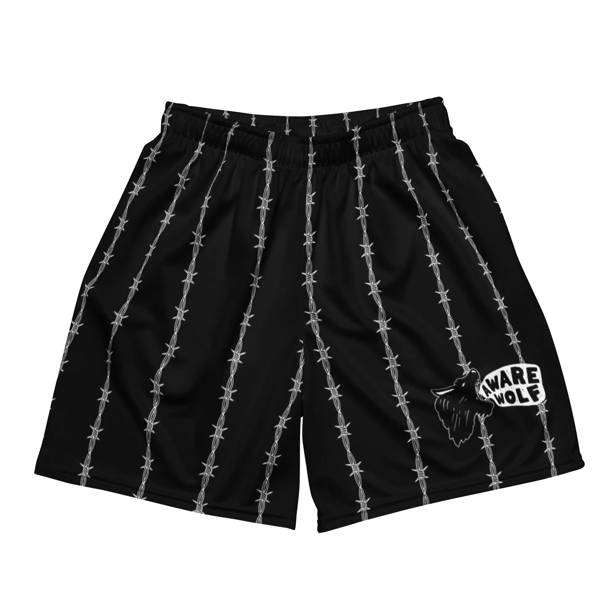 Black Barbed Wire Mesh shorts
