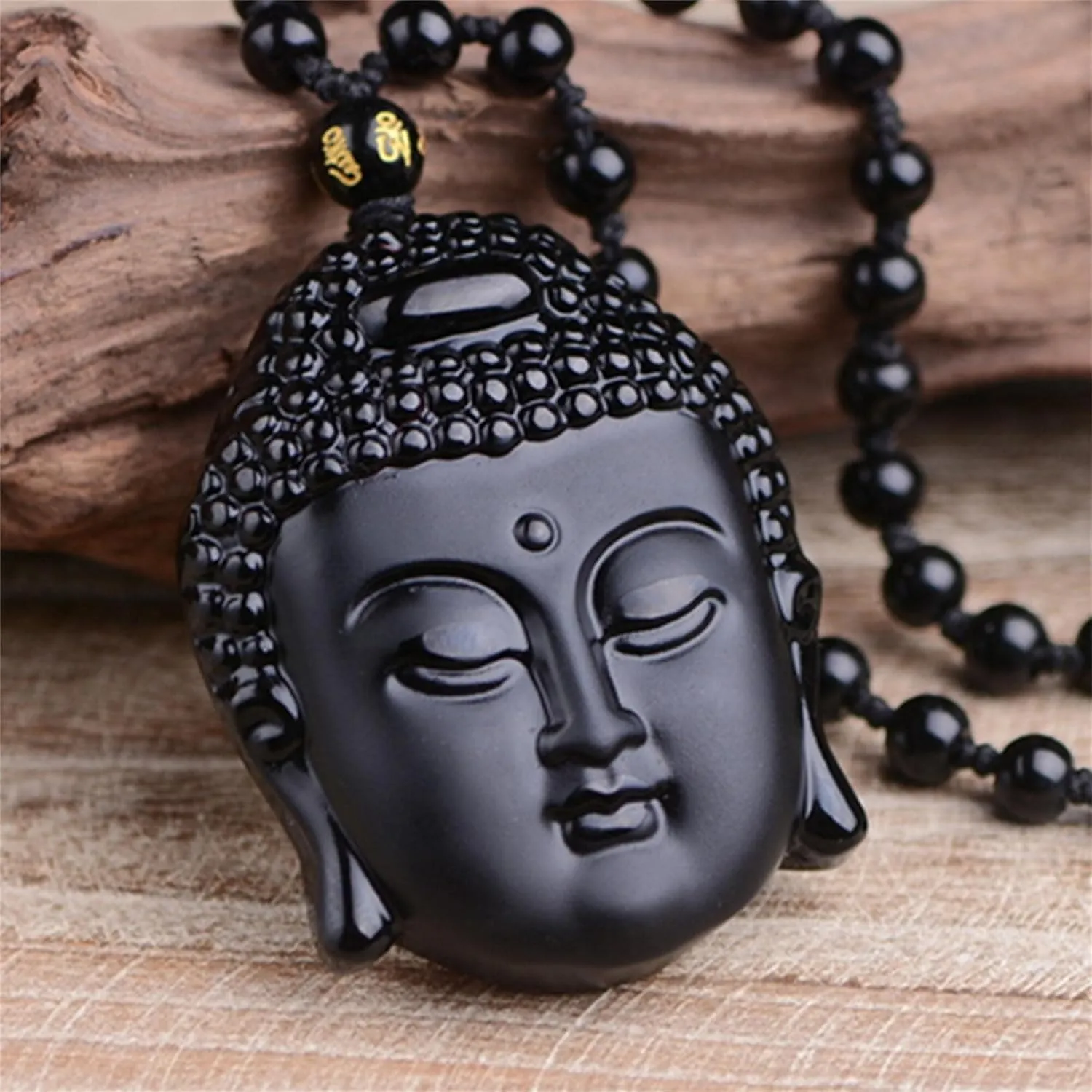 Black Obsidian Necklace Lucky Amulet Protection Pendant with Extended Bead Chain Healing Crystal Stone Talisman Necklaces Jewelry