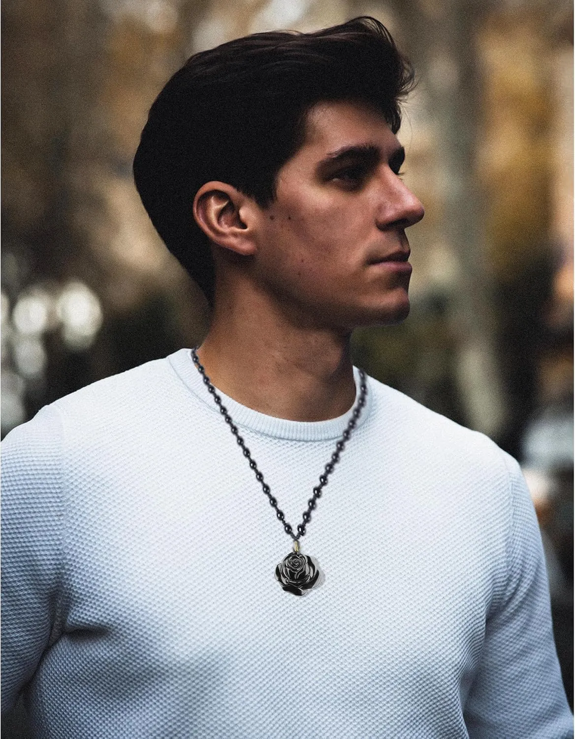 Black Obsidian Necklace Talisman Amulet Protection Pendant with Adjustable Bead Chain Healing Crystal Stone Necklaces for Men Women