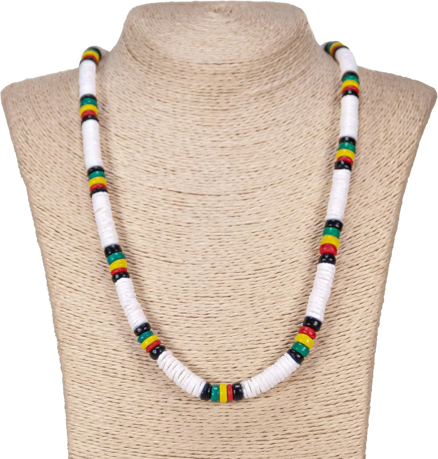 BlueRica Puka and Rasta Beads Necklace