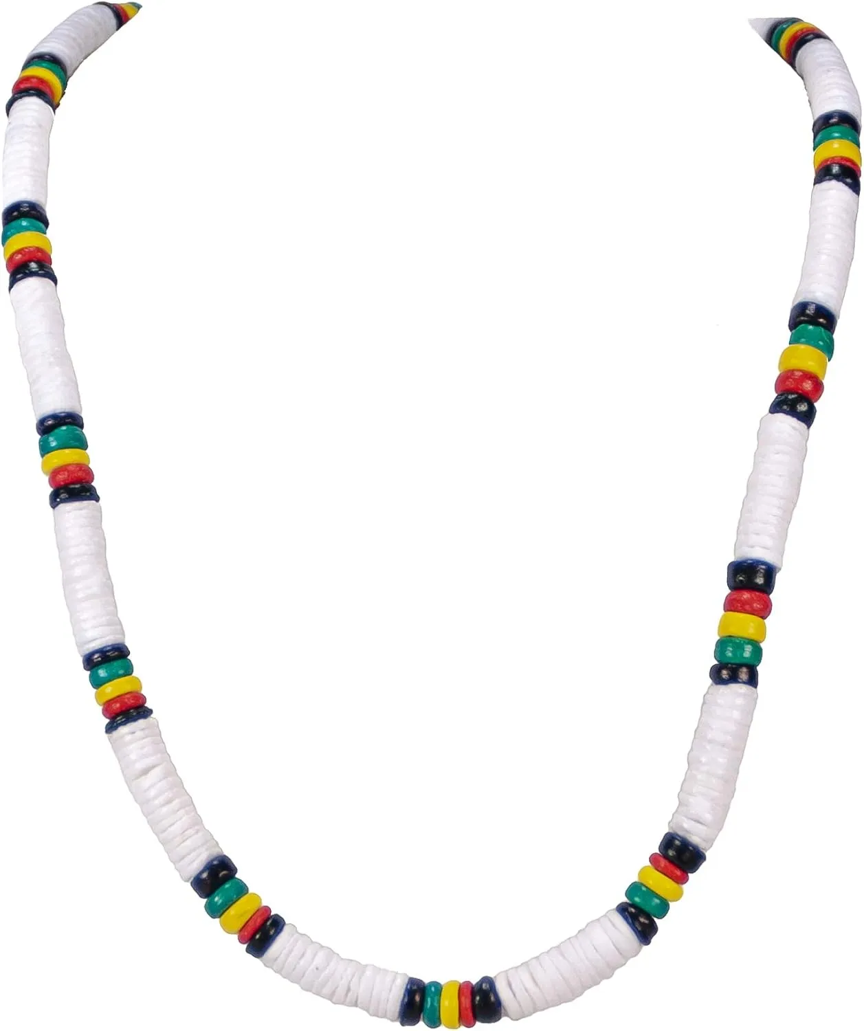 BlueRica Puka and Rasta Beads Necklace