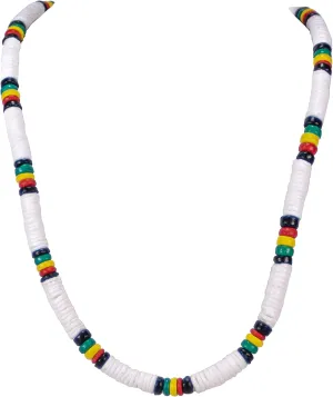 BlueRica Puka and Rasta Beads Necklace