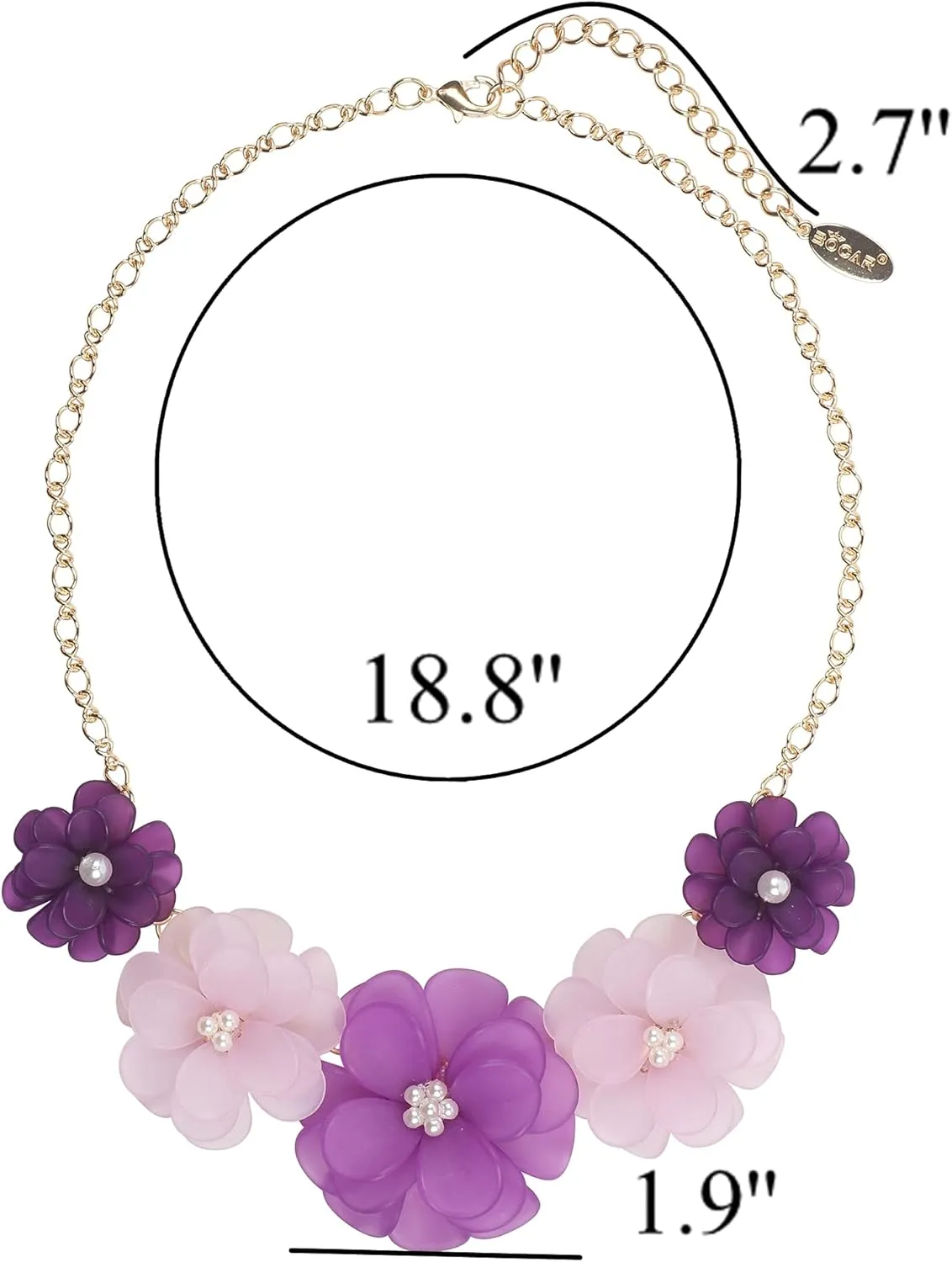 Bocar Trendy Flower Summer Beach Statement Collar Necklace - Women's Party Choker Jewelry Gift