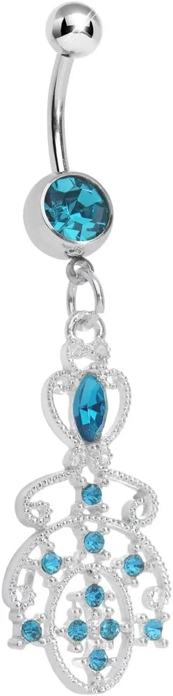 Body Candy Brilliant Blue Elegant Equality Dangle Belly Ring