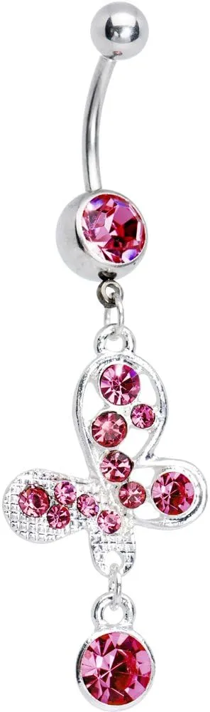 Body Candy Pink Modernistic Artistic Belly Ring