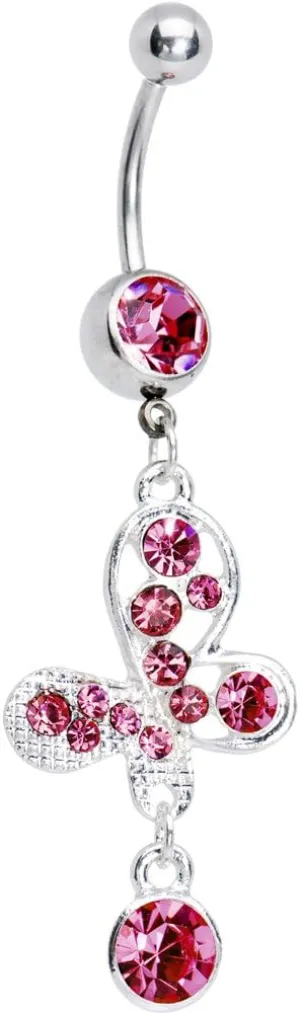 Body Candy Pink Modernistic Artistic Belly Ring