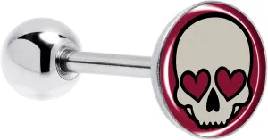 Body Candy Valentine Heart Skull Barbell Tongue Ring Hypoallergenic Stainless Steel