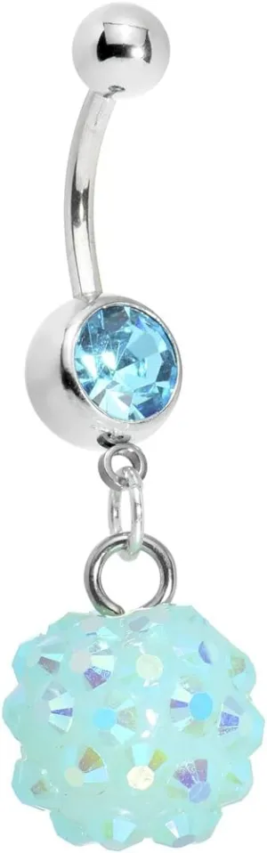 Body Candy Womens Brilliant Blue Cluster Belly Ring