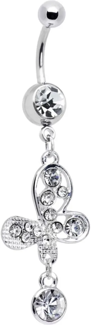 Body Candy Womens Clear Modernistic Artistic Belly Ring