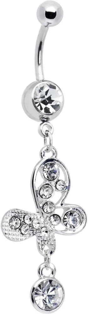 Body Candy Womens Clear Modernistic Artistic Belly Ring