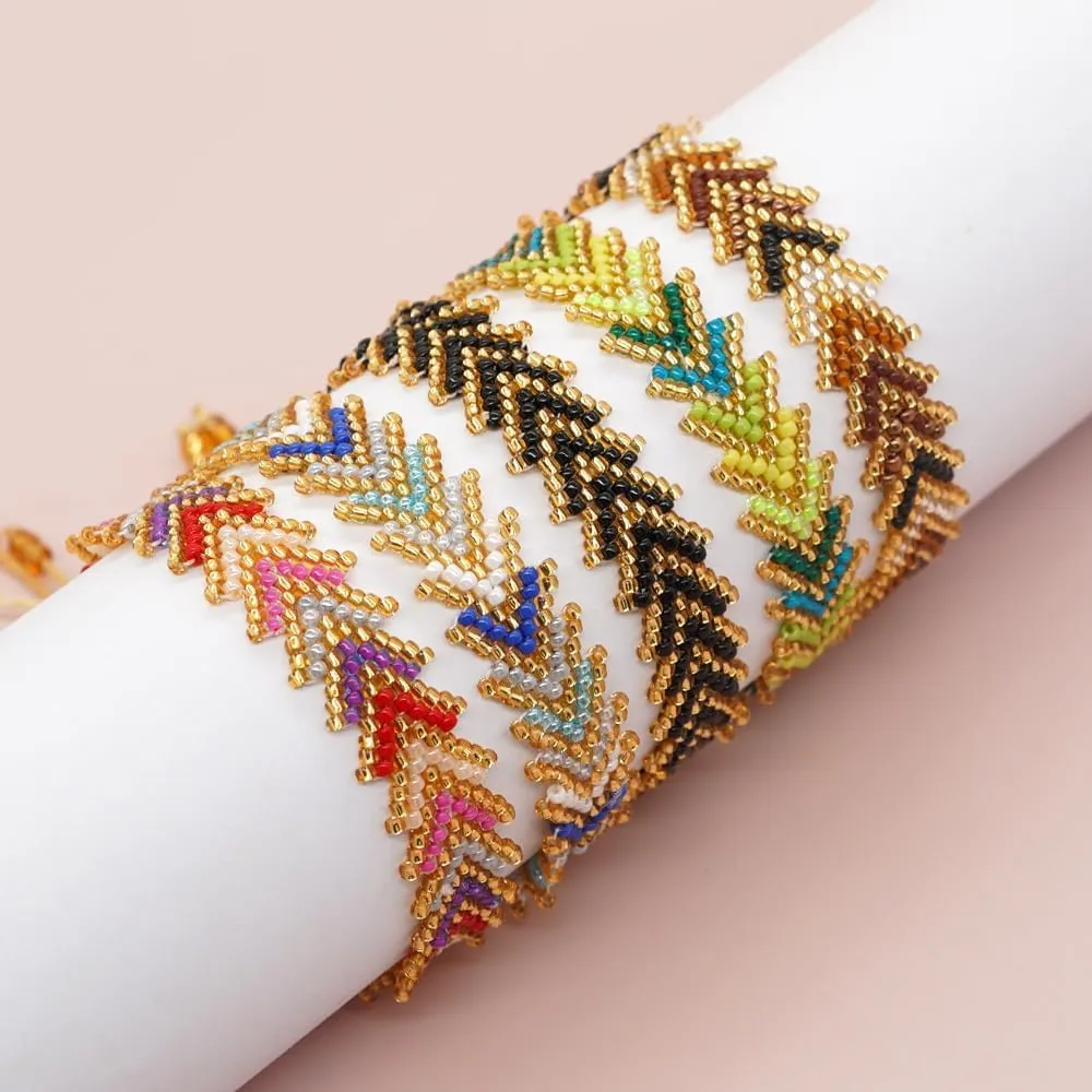 Boho Beaded Strand Wrap Bracelets for Women Handmade Adjustable Charm String Rope Braided Bohemia Colorful Seed Beads Friendship Bracelets Fashion Jewelry Gift