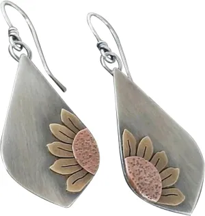 Boho Vintage Geometric Sunflower Alloy Earrings Ethnic Style Vintage Earrings for Adult Women