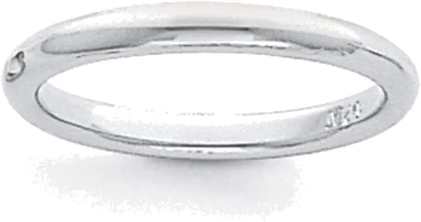 Bonyak Jewelry Platinum 3mm Lightweight Comfort-Fit Wedding Band Size 7.5 Shimmering