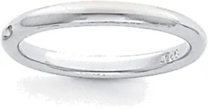 Bonyak Jewelry Platinum 3mm Lightweight Comfort-Fit Wedding Band Size 7.5 Shimmering