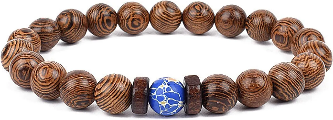 Bracelet Wooden Beads Balance Black Lava Rock Bangles Jewelry 8mm Natural Wood Women Prayer Jewelry Yoga Bracelets,35,19cm-7.5inch