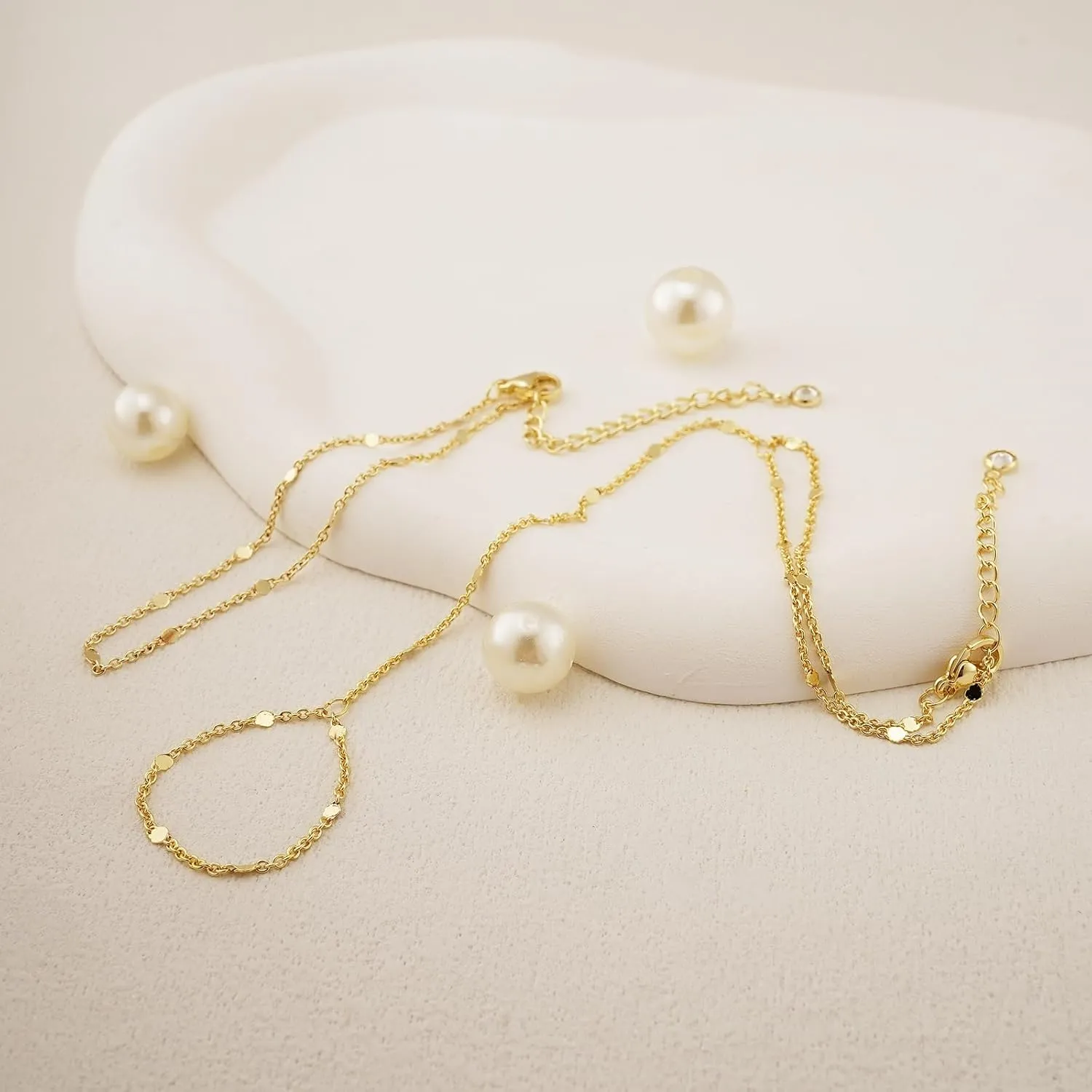 Bracelets for Women 14K Gold Silver Plated Ring Bracelet Hand Chain Dainty Evil Eye Heart Clover Daisy Cubic Zirconia Stackable Link Chain Hypoallergenic Body Jewelry Cute Trendy Gifts