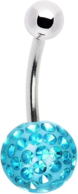 Brilliant Blue Paved Sparkler Belly Ring
