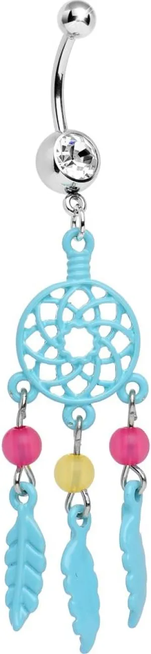 Brilliant Blue Summer Dreamcatcher Bohemian Belly Ring