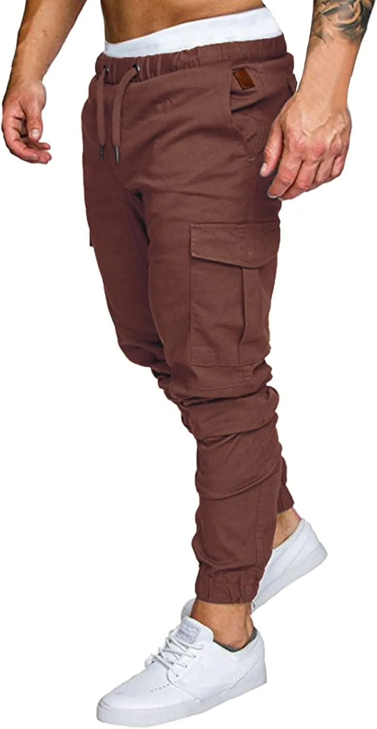 Cargo Sweatpants for Men Workout Trousers Casual Cargo Pants Fleece Joggers Sweat Pants for Men Mens Cargo Sweatpants