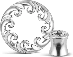 Casvort 2 PCS Hypoallergenic 0G-5/8 Artistic Spiral Ear Gauges 316 Surgical Stainless Steel Comfortable Double Flared Ear Tunnels Plugs Body Piercing Jewelry