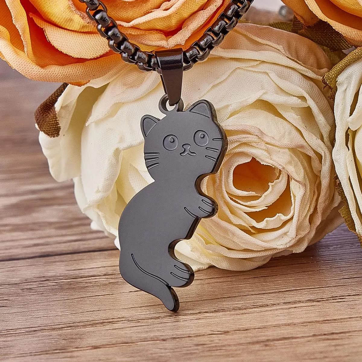 Cat Couples Necklace Cute Cat Hugging Puzzle Matching Necklaces Gift for Men Women
