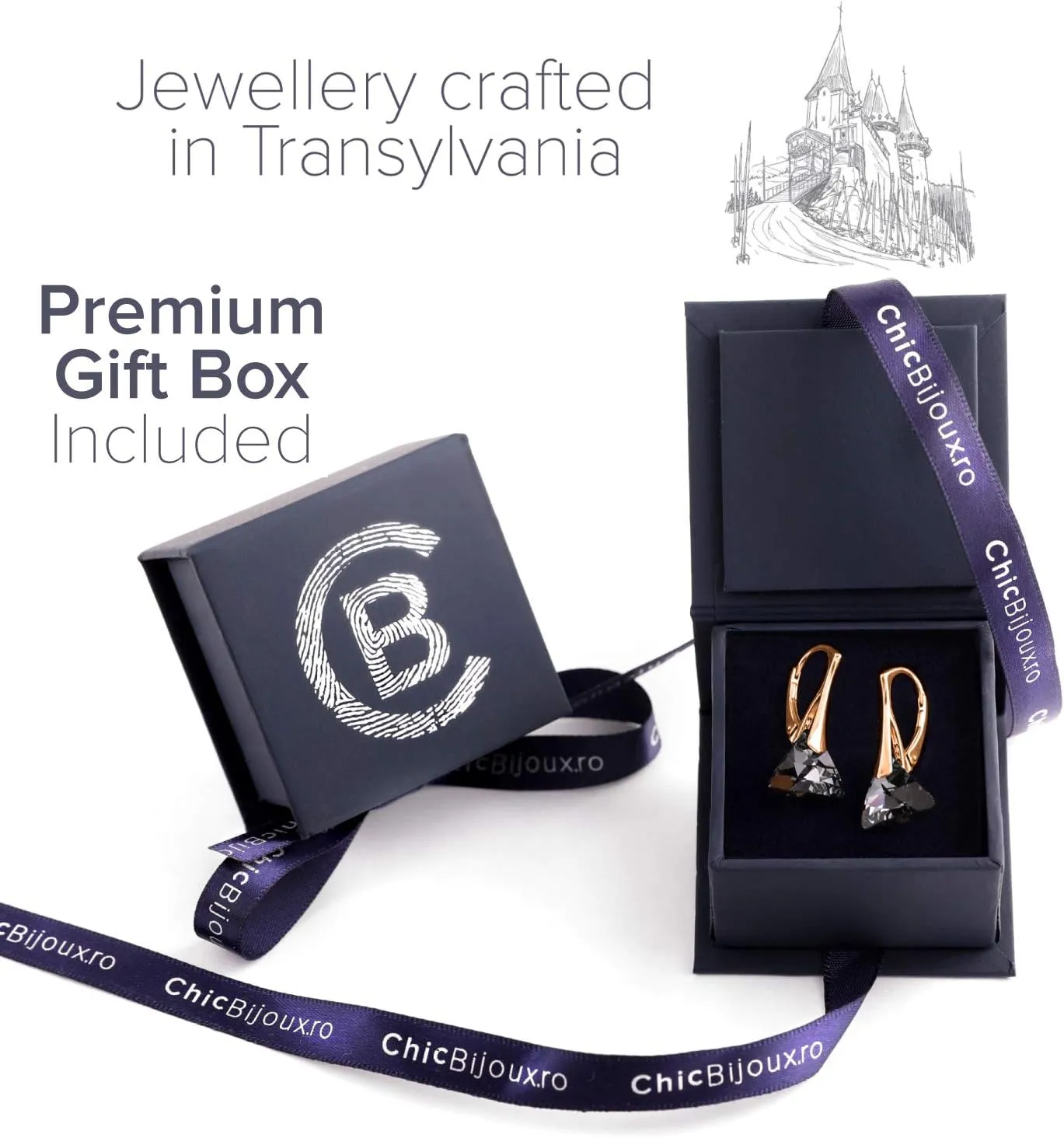 Chic Bijoux Austrian Crystal Earrings for Women Dangling, with 925 Sterling Silver Leverbacks, Gemstone Earrings for Ladies, Jewelry for mom