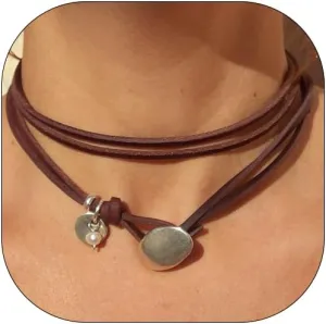 CJIAYUJEW Boho Choker Necklace for Women Brown Suede Choker Necklaces Trendy Boho Layered Leather Necklace Western Turquoise
