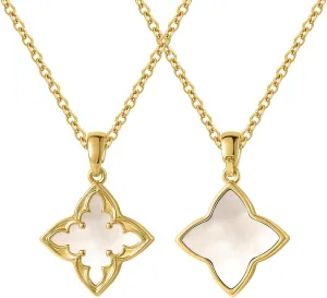 Clover Necklace for Women, 14K Gold Plated Adjustable Choker Chain, Dainty Lucky Charm Pendant Jewelry Gift
