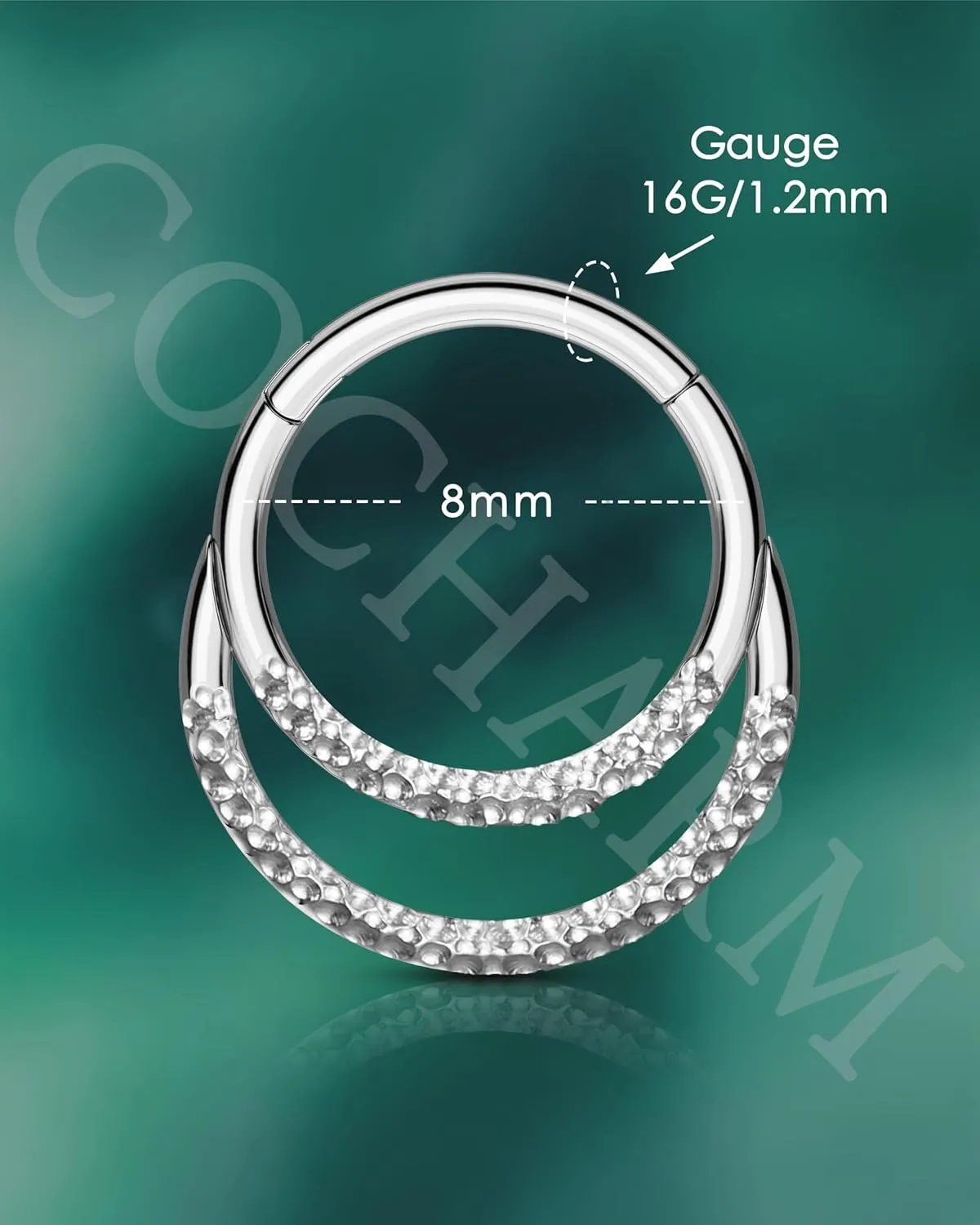 COCHARM Double Hoop Septum Rings 16G Septum Jewelry Unique Helix Daith Rook Earrings Stainless Steel Daith Piercing Jewelry