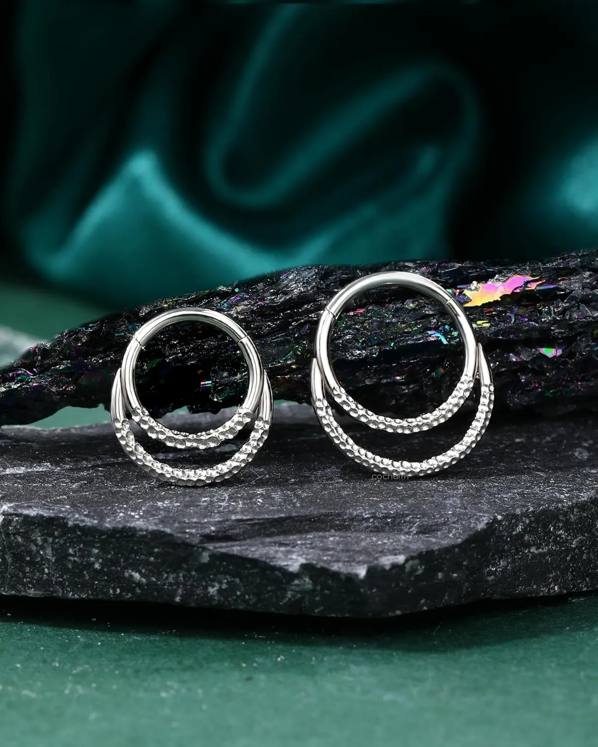 COCHARM Double Hoop Septum Rings 16G Septum Jewelry Unique Helix Daith Rook Earrings Stainless Steel Daith Piercing Jewelry