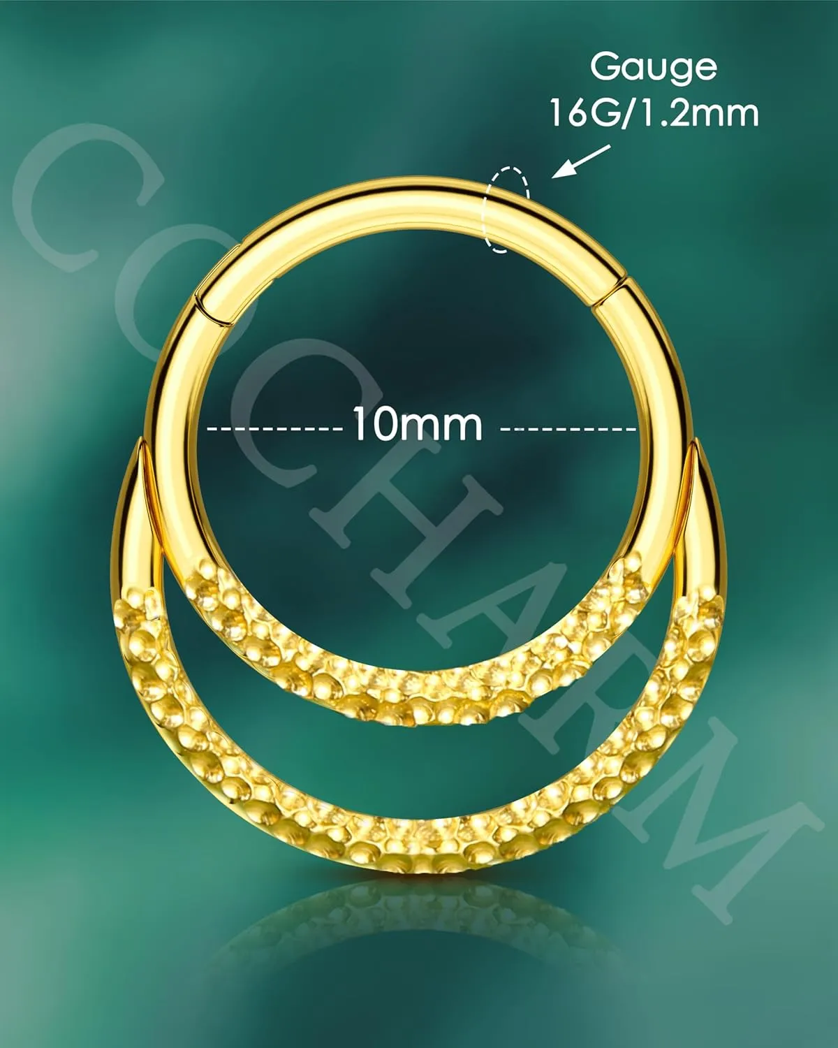 COCHARM Double Hoop Septum Rings 16G Septum Jewelry Unique Helix Daith Rook Earrings Stainless Steel Daith Piercing Jewelry