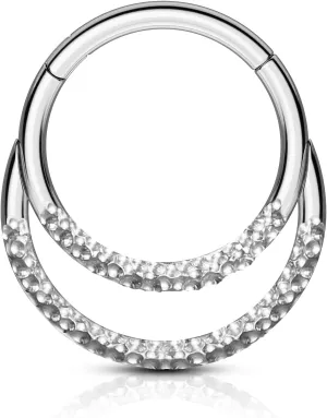 COCHARM Double Hoop Septum Rings 16G Septum Jewelry Unique Helix Daith Rook Earrings Stainless Steel Daith Piercing Jewelry