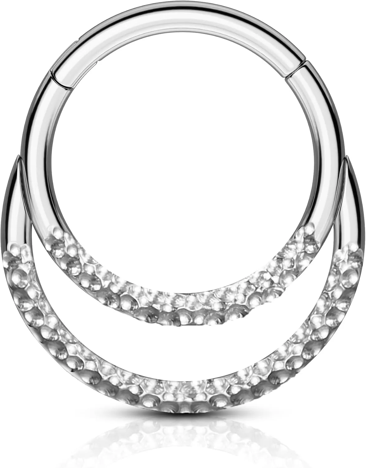 COCHARM Double Hoop Septum Rings 16G Septum Jewelry Unique Helix Daith Rook Earrings Stainless Steel Daith Piercing Jewelry