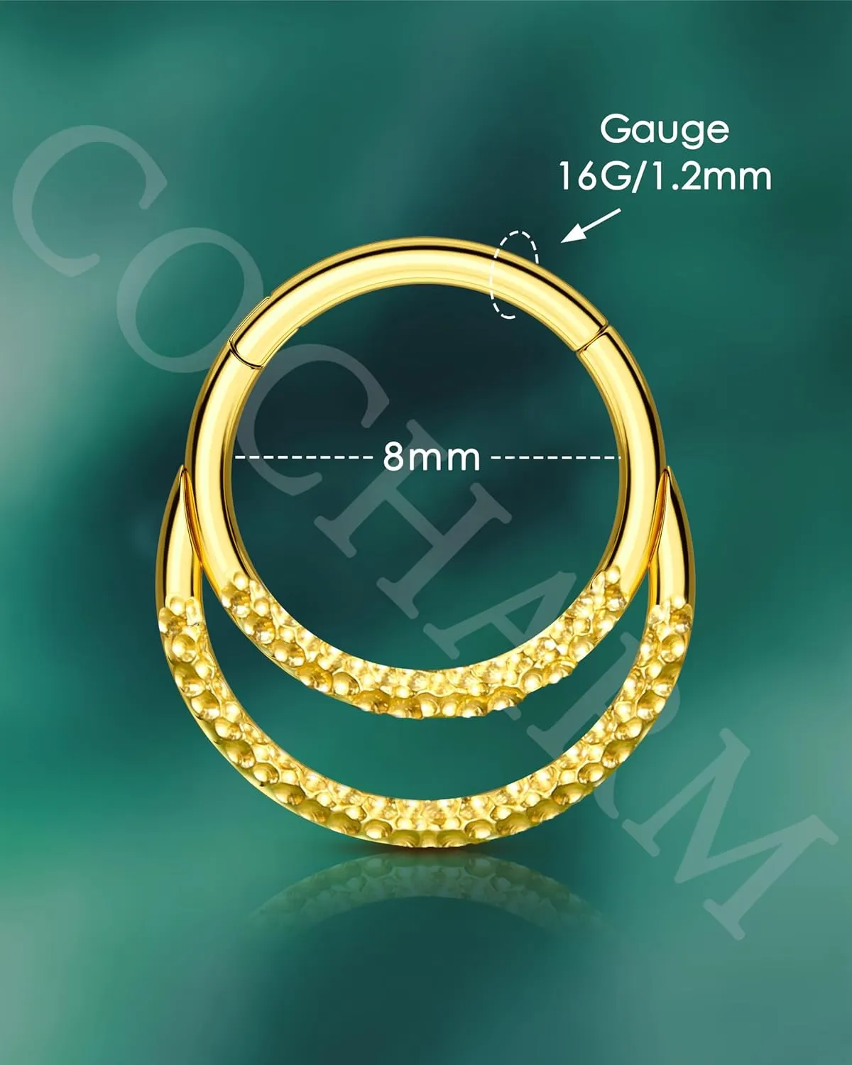 COCHARM Double Hoop Septum Rings 16G Septum Jewelry Unique Helix Daith Rook Earrings Stainless Steel Daith Piercing Jewelry