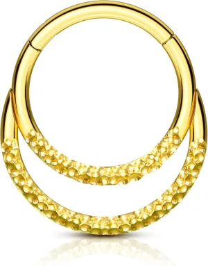 COCHARM Double Hoop Septum Rings 16G Septum Jewelry Unique Helix Daith Rook Earrings Stainless Steel Daith Piercing Jewelry