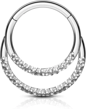 COCHARM Double Hoop Septum Rings 16G Septum Jewelry Unique Helix Daith Rook Earrings Stainless Steel Daith Piercing Jewelry