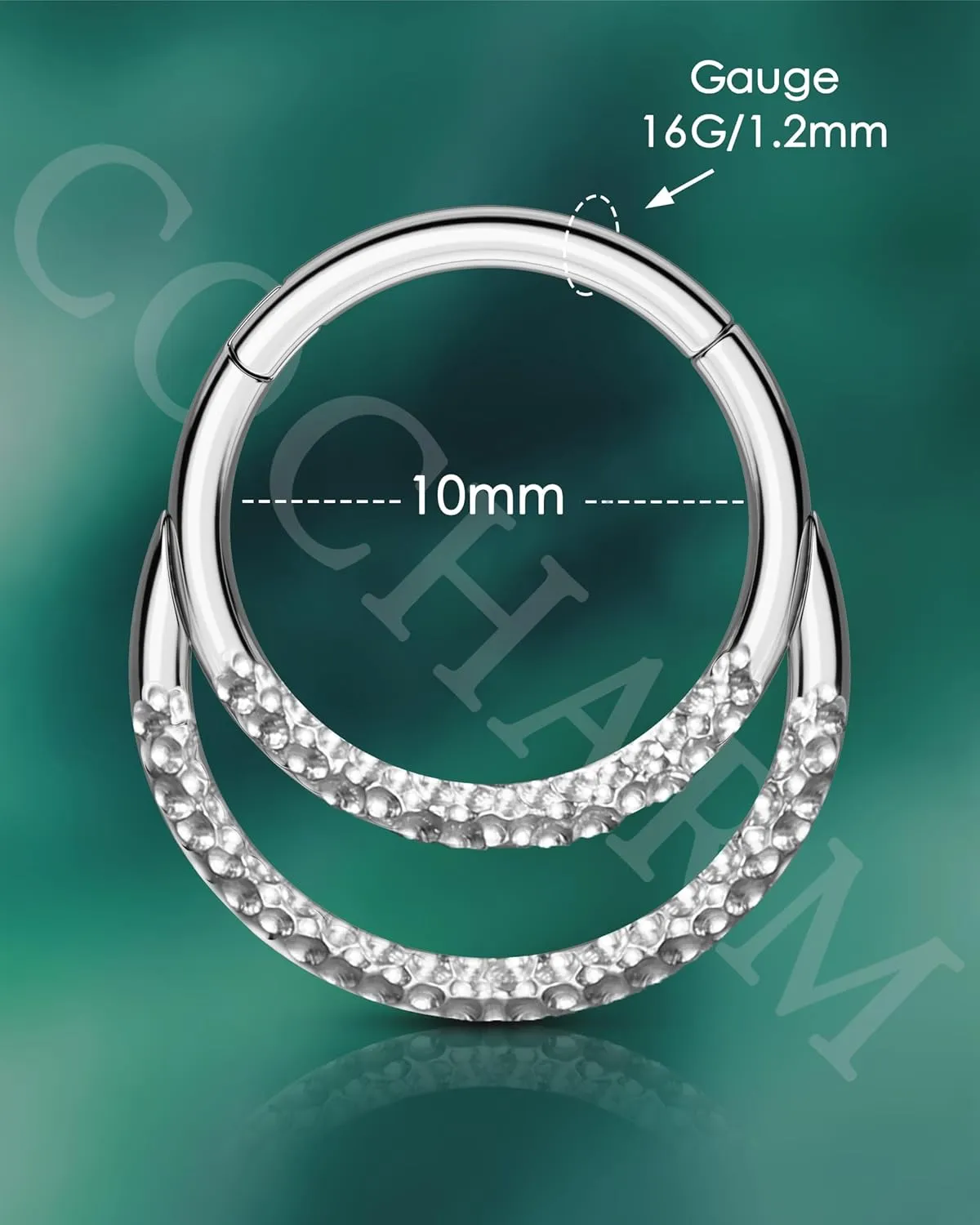 COCHARM Double Hoop Septum Rings 16G Septum Jewelry Unique Helix Daith Rook Earrings Stainless Steel Daith Piercing Jewelry